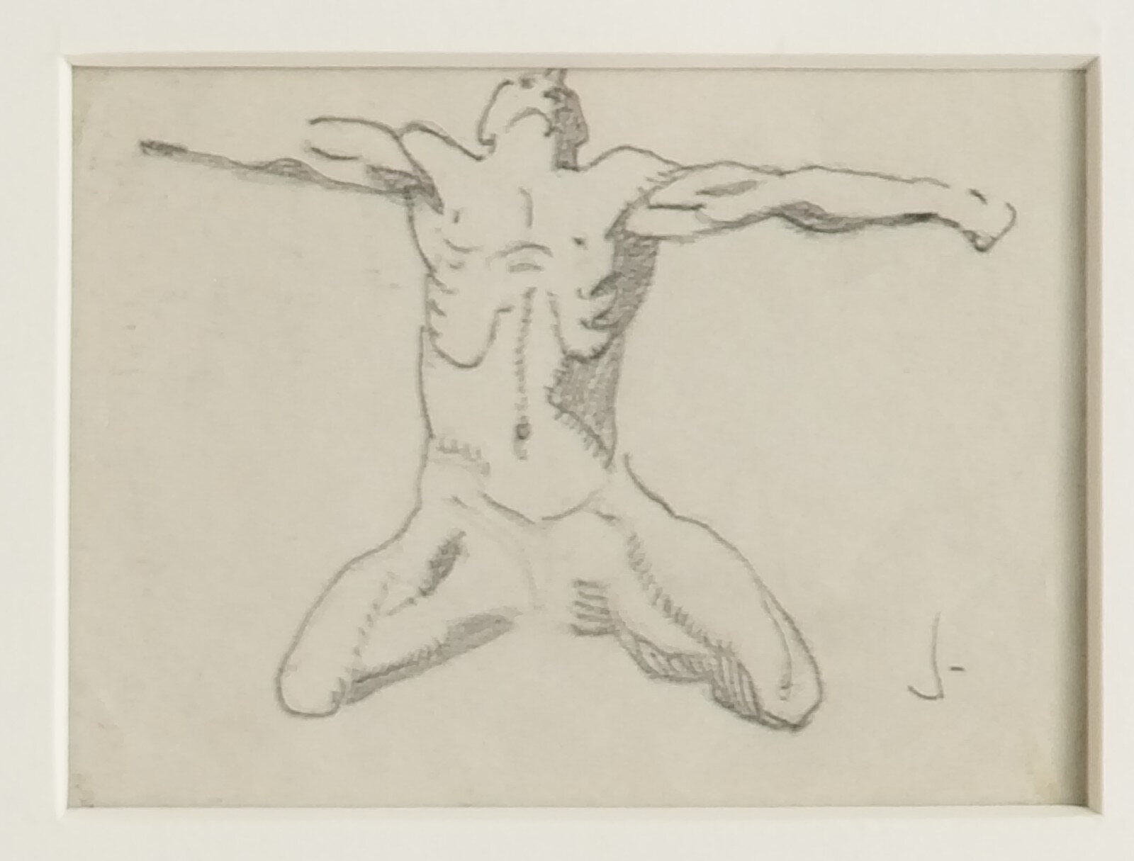 12 Small Sketches - Man Kneeling Arms Outstretched