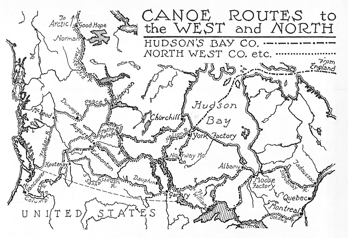 Canoe Routes To The West And North