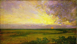 Charles W. Jefferys (1869–1951)<br>
A Prairie Sunset, 1915<br>
Oil on canvas
71.6 x 124.0
Collection of Art Gallery of Ontario, Toronto. Gift of Mrs. K. W.
Helm, daughter of C. W. Jefferys, Kneeland, California, 1980
