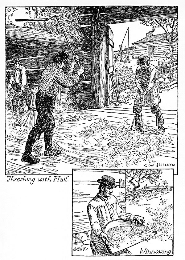 Threshing and Winnowing Grain