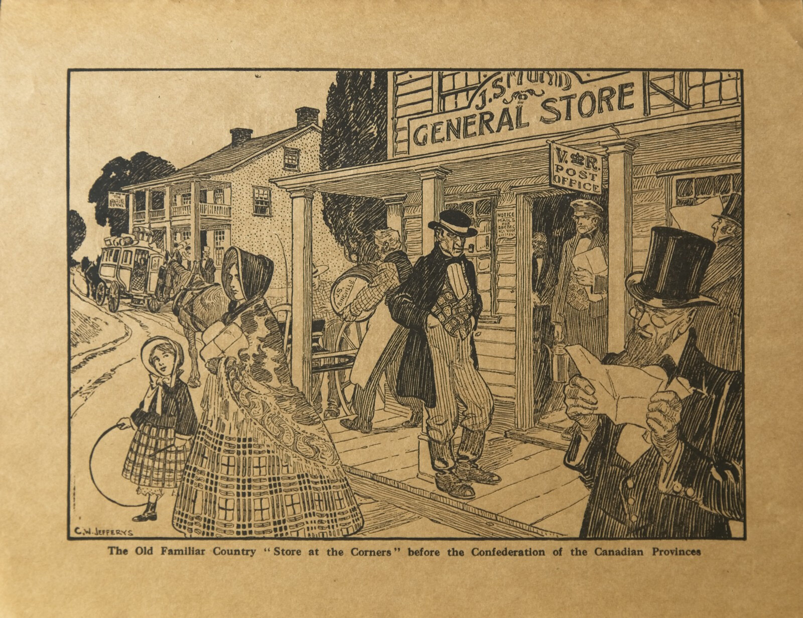 The Old Familiar Country "Store at the Corners" before the Confederation of the Canadian Provinces