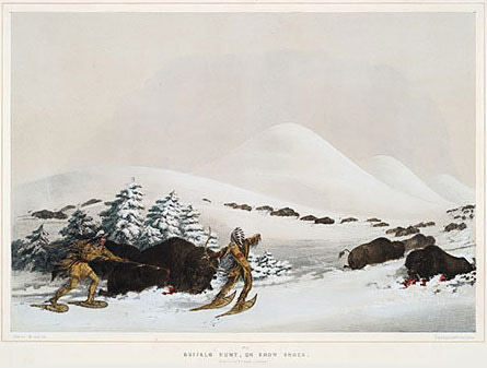 Buffalo Hunt, On Snow Shoes by George Catlin